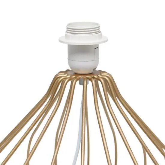 Simple Designs 19.7" Geometrically Wired Table Lamp Copper with White Shade {7}