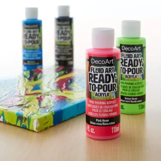 DecoArt&reg; Fluid Art Ready to Pour Acrylic&trade; Neon Blast Paint Pack {3}