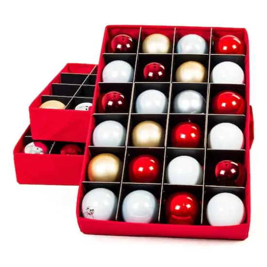 Santa's Bag 72ct. 4" Christmas Ornament Storage Box with Drawers {7}