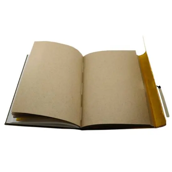 Lama Li Wanderer Hardcover Handmade Journal Gold and Brown {10}