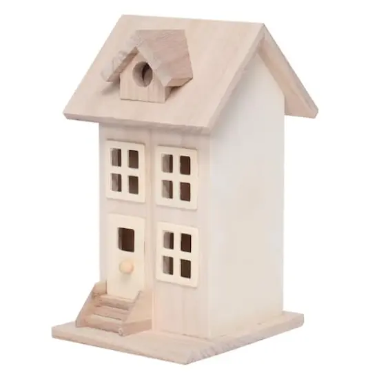 7.5" Unfinished Wood Townhouse Birdhouse by Make Market&reg; {6}