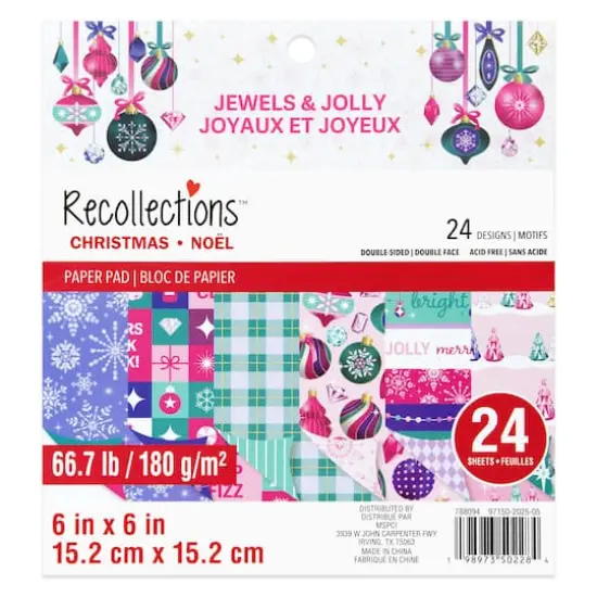 6" x 6" Jewels & Jolly Double-Sided Paper Pad, 24 Sheets by Recollections™ {1}