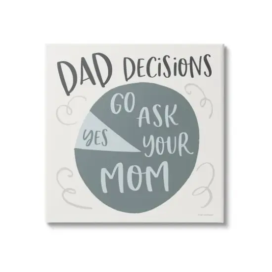 Stupell Industries Humorous Dad Decisions Pie Chart Phrase Canvas Wall Art {1}