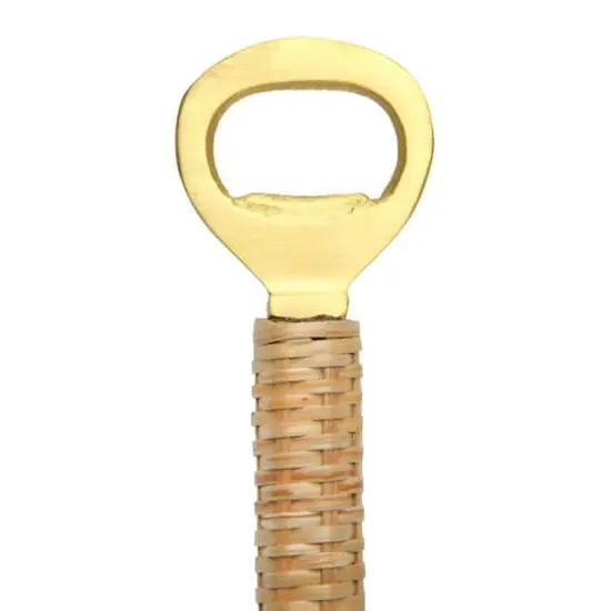 Hello Honey&reg; 6" Brass & Bamboo Bottle Opener with Handle {5}