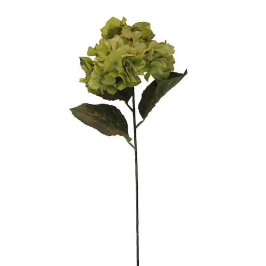 Olive Green & Light Green Artificial Hydrangea Silk Spray {1}