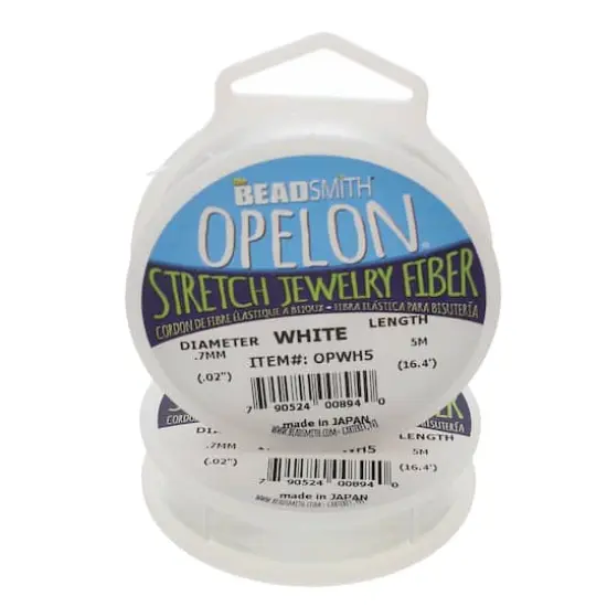The Beadsmith&reg; Opelon&reg; 0.7mm White Stretch Jewelry Fiber, 5m {1}
