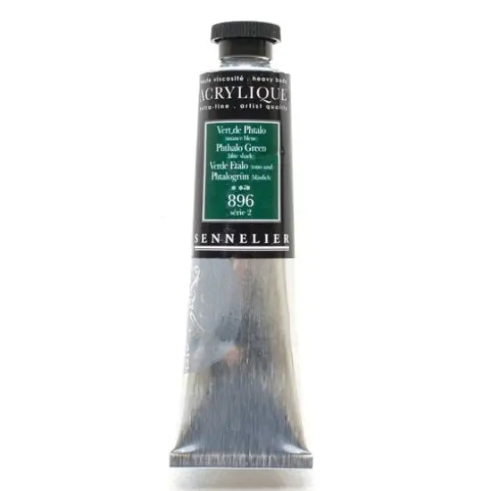 Sennelier Extra Fine Artists' Acrylic Paint, 60mL 896 Pthalo Green (Blue Shade) {1}