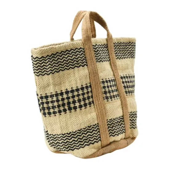 Hello Honey&reg; 24" Modern Boho Woven Jute Bag with Waterproof Liner and Contemporary Pattern {10}