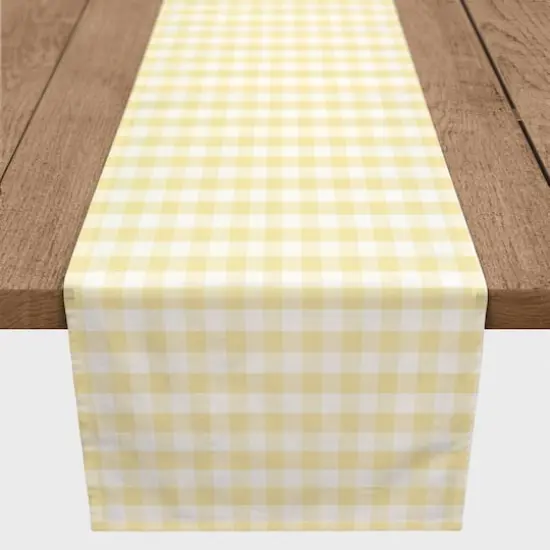 Yellow Buffalo Check 16" x 90" Cotton Twill Runner {1}