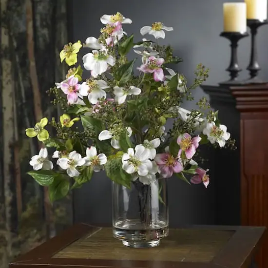 15" Dogwood Arrangement in Vase {3}