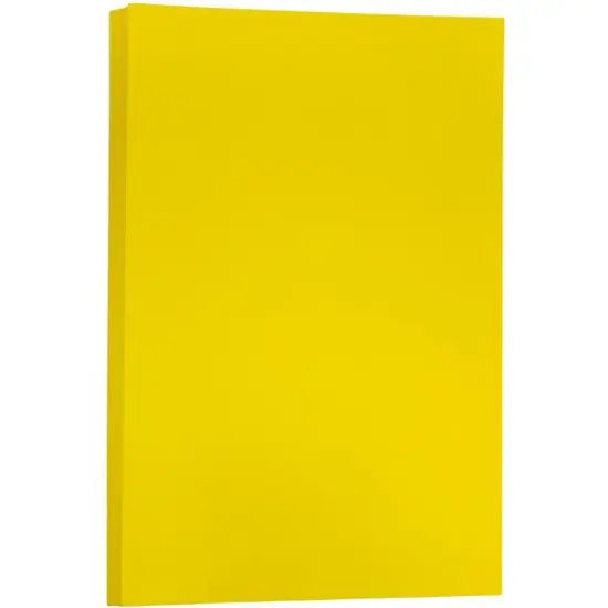 JAM Paper Bright 11" x 17" Tabloid Cardstock, 50 Sheets Yellow {1}