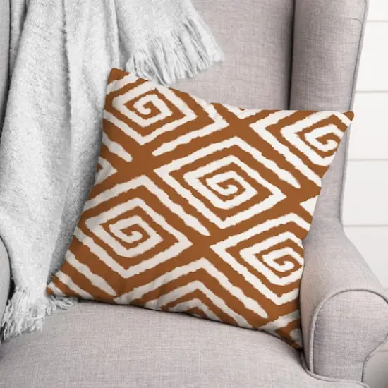 Teracotta Swirls Throw Pillow 18" x 18" {3}