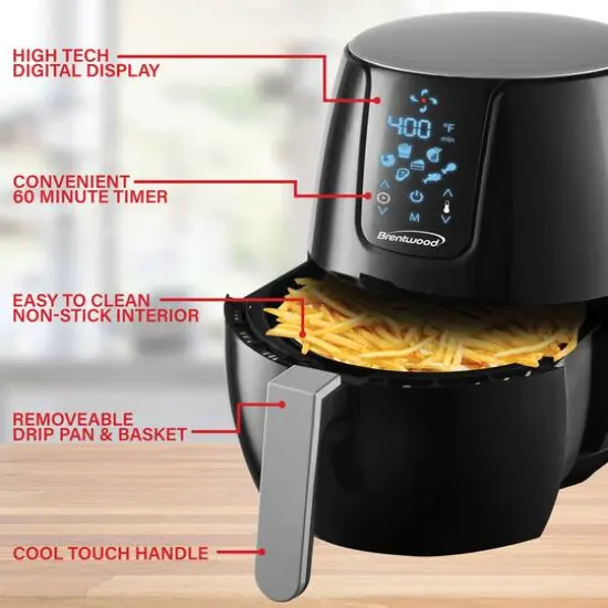 Brentwood 5qt. 1400 Watt Electric Digital Air Fryer {6}