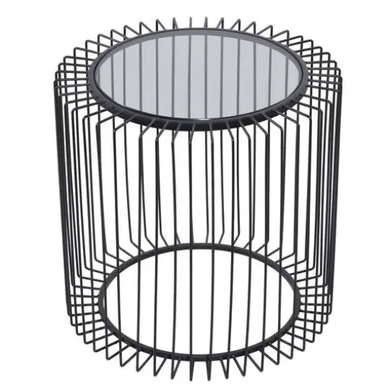 20" Black Contemporary Metal Accent Table {3}