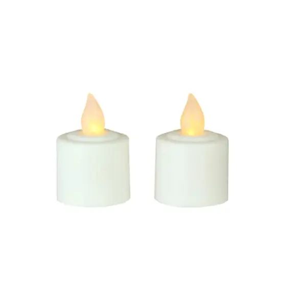 1.5" White LED Flickering Amber Lighted Christmas Votive Candles, 2ct. {1}