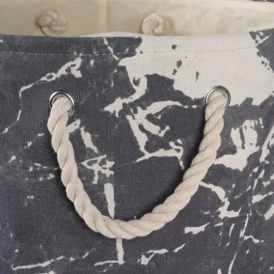 DII&reg; Large Rectangle Marble Black Polyester Bin {5}