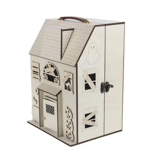 12.25" DIY Haunted Dollhouse Wood D&eacute;cor by Make Market&reg; {3}