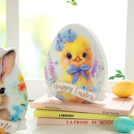 Glitzhome&reg; 6" Easter Egg Chick Table D&eacute;cor Set {6}