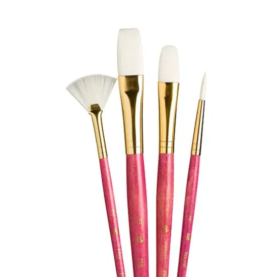 Princeton&trade; RealValue&trade; White Taklon 4 Piece Brush Set {3}