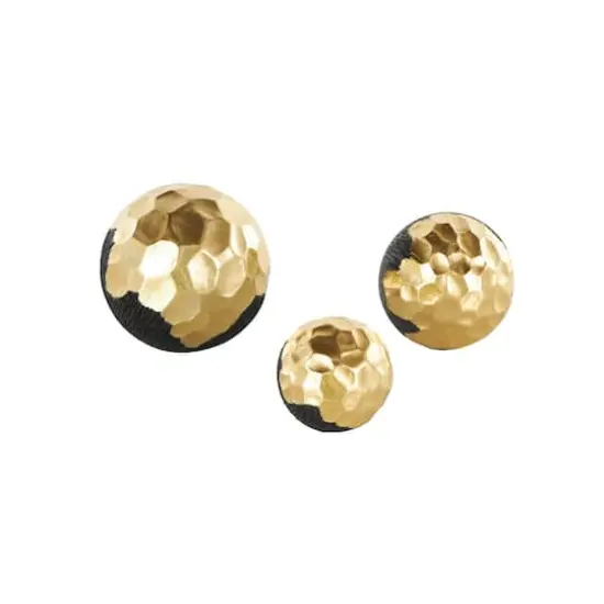 Gold & Black Decorative Orbs & Vase Filler Set {3}