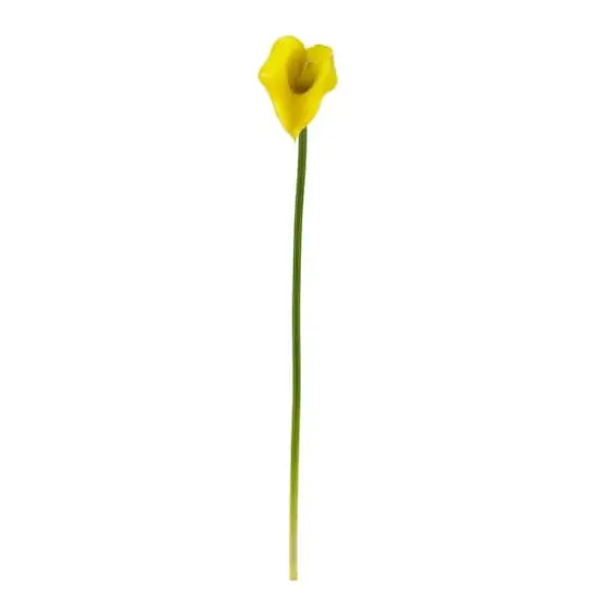 19.5" Calla Lily Artificial Flower Set Yellow {1}
