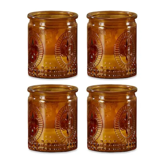 Kate Aspen&reg; Vintage Amber Glass Tea Light Holder, 4ct. {1}