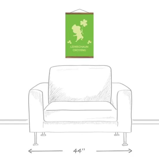 Leprechaun Crossing 12" x 18" Teak Hanging Canvas {4}