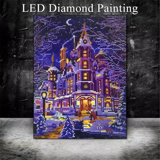 Sparkly Selections House in Winter Pre-Framed Diamond Painting Kit with Backlighting {1}