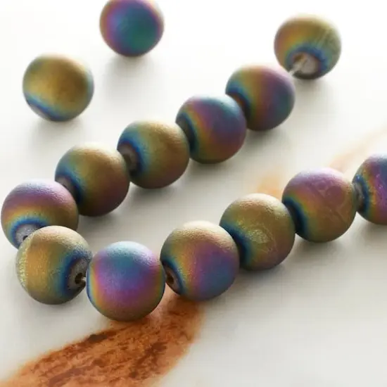 Multicolored Druzy Agate Stone Beads, 10mm by Bead Landing&trade; {3}