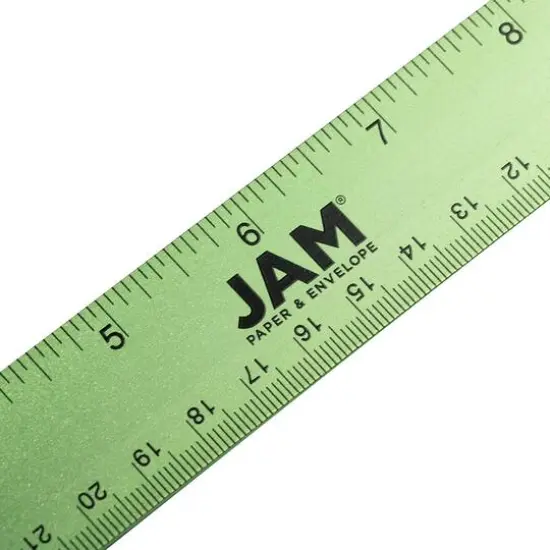 JAM Paper Metallic Stainless Steel Rulers, 12ct. Lime Green {5}