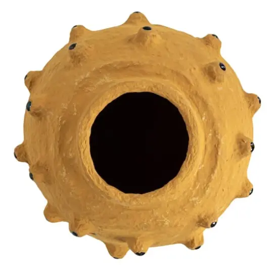 Hello Honey&reg; Decorative Paper M&acirc;ch&eacute; Canister with Glass Marble Accent Yellow {5}