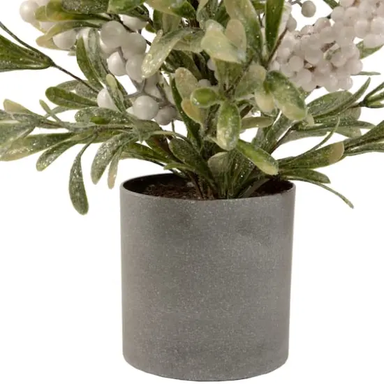 2ft. Unlit Potted White Berry & Frosted Pine Christmas Tree {4}