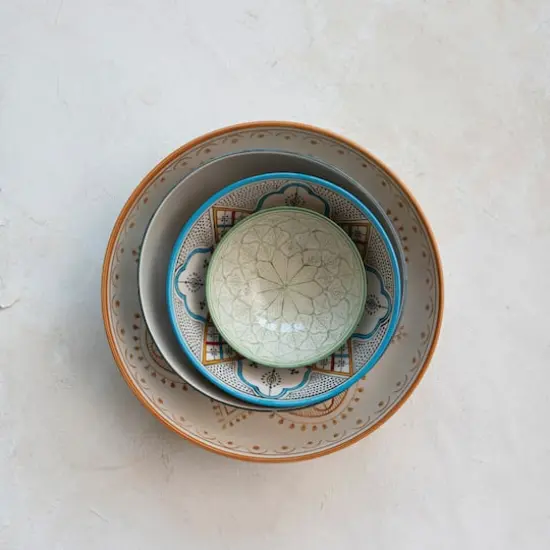 Hello Honey&reg; Multicolor Hand Painted Stoneware Bowl {3}