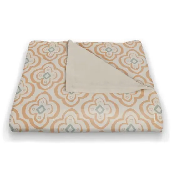 Quatre Coral Fleece Blanket Orange/White {3}