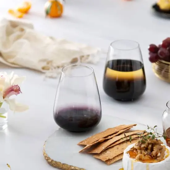 JoyJolt® 23.1oz. Black Swan Stemless White Wine Glasses, 4ct. {3}