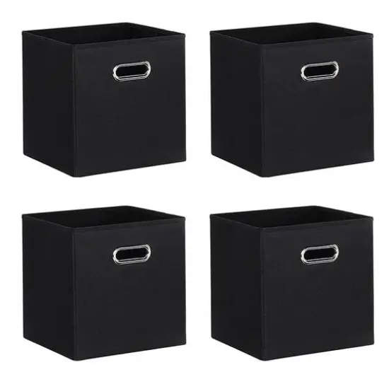 SunnyPoint 13" Storage Bin, 4ct. Black {1}