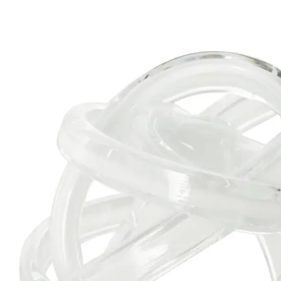 7" White Glass Knot Twisted Sculpture {7}