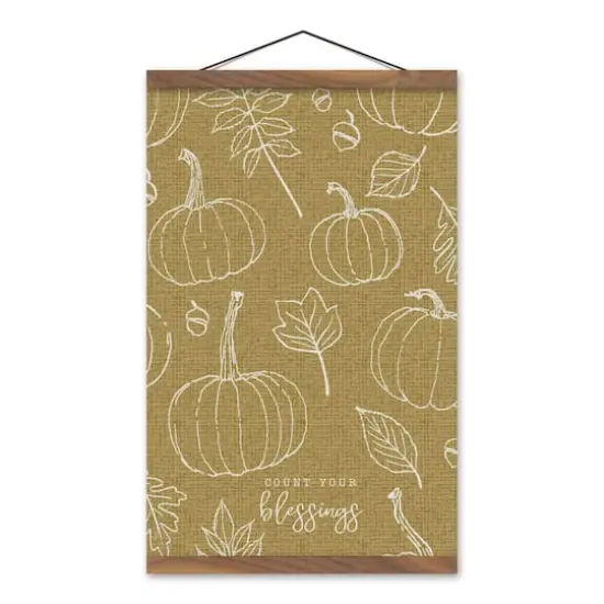 Mustard Yellow Count Your Blessings Hanging Canvas {1}