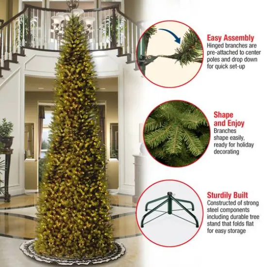 14 ft. Pre-Lit Kingswood&trade; Fir Pencil Artificial Christmas Tree, Clear Lights {6}