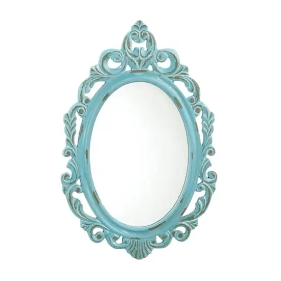 Distressed Baby Blue Wall Mirror {1}