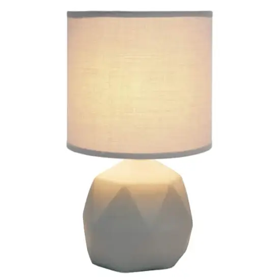 Simple Designs 10.6" Geometric Concrete Lamp Gray {3}
