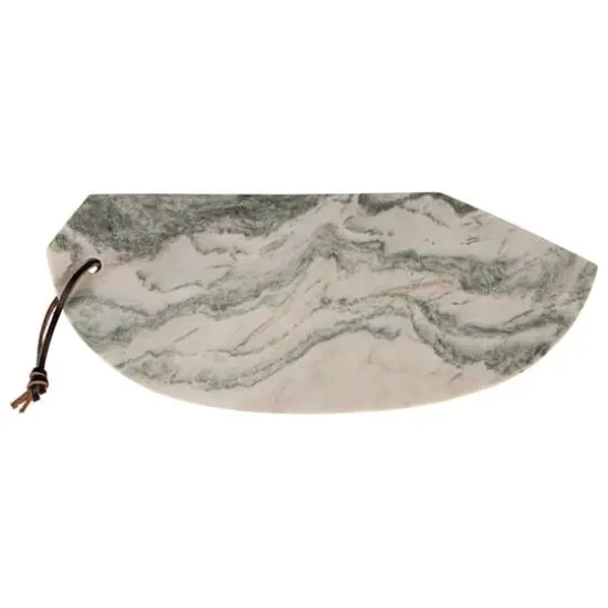 Hello Honey&reg; 15" Green M&eacute;lange Marble Organic Shaped Board {9}