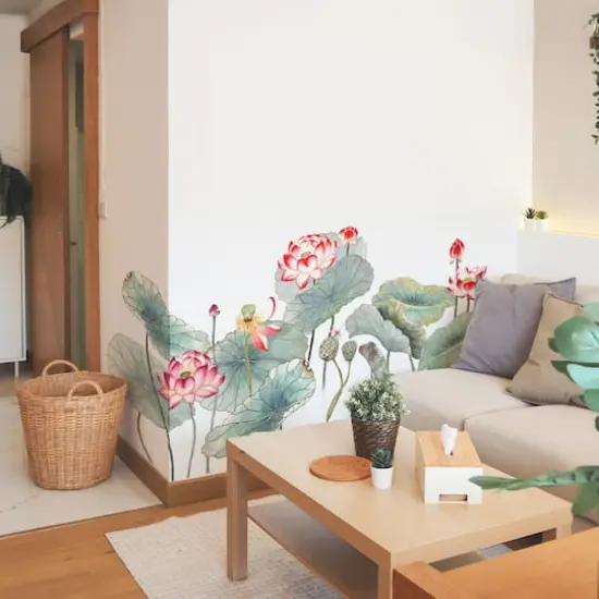 RoomMates Lotus Garden Peel & Stick Giant Wall Decal Set {3}