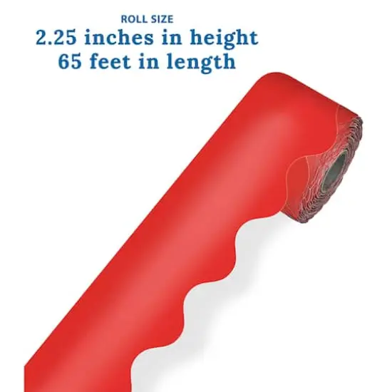 Carson Dellosa&reg; Red Rolled Scalloped Border, 195ft. {4}