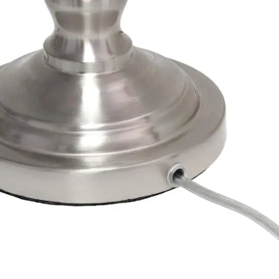 Lalia Home Brushed Nickel Crystal Drop Table and Floor Lamp Set {10}