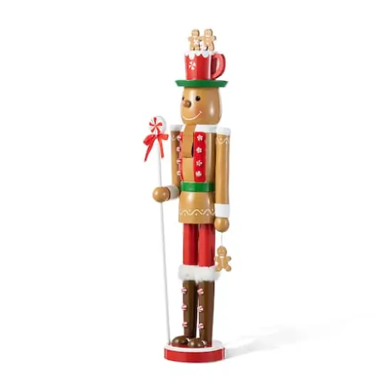 Glitzhome&reg; 24"H Wooden Christmas Gingerbread Man Nutcracker {7}