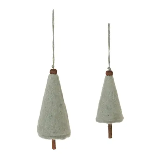 Felt Wool Pine Tree Ornaments Set {4}