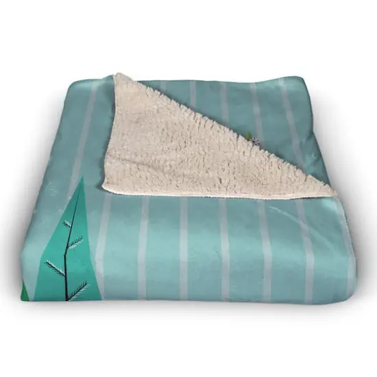 Tis the Season Trees 50x60 Sherpa Fleece Blanket {4}