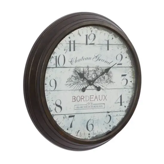 Brown Vintage Metal Wall Clock {3}