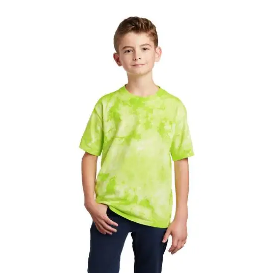 Port & Company&reg; Crystal Tie-Dye Youth T-Shirt Lemon Lime {4}